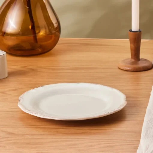 Clearance Elizabeth Ceramic Dinner Plate, 25cm, Ecru Dinner Plates