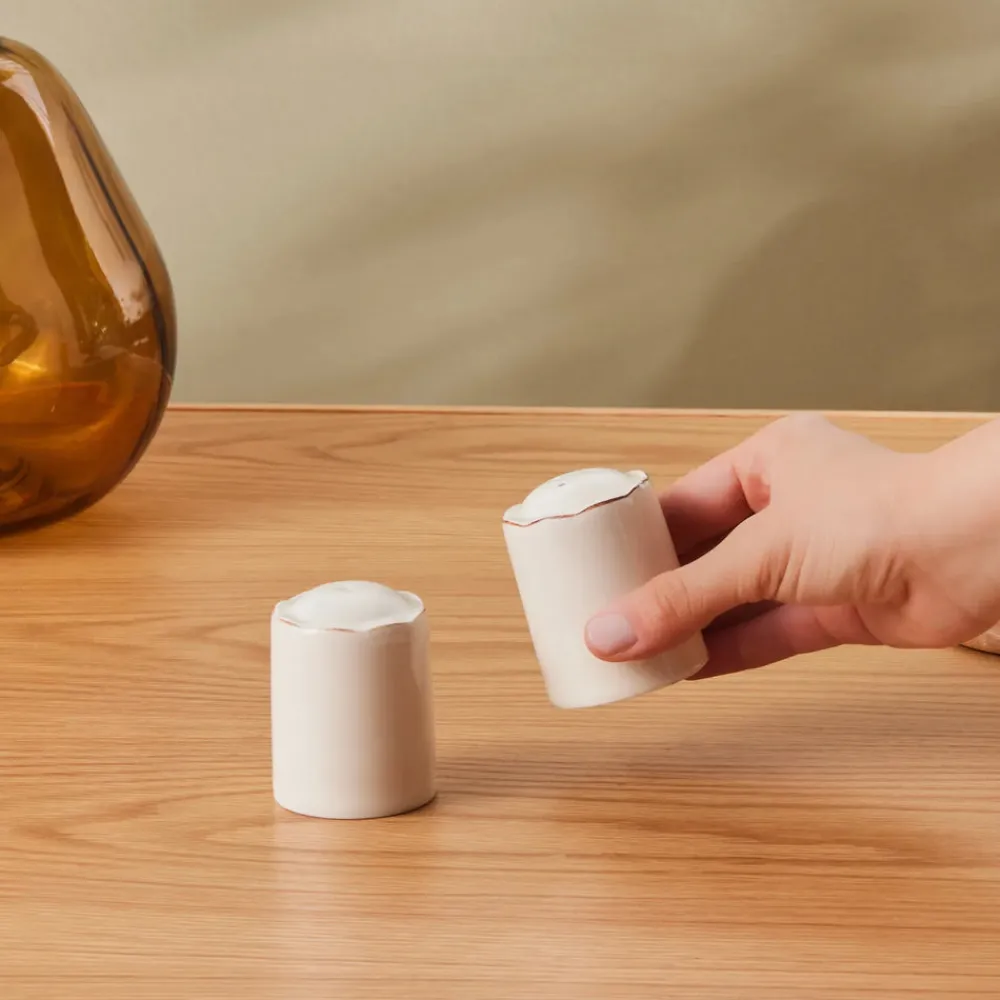 Discount Elizabeth Ceramic Pepper Shaker, Ecru Salt And Pepper Shakers