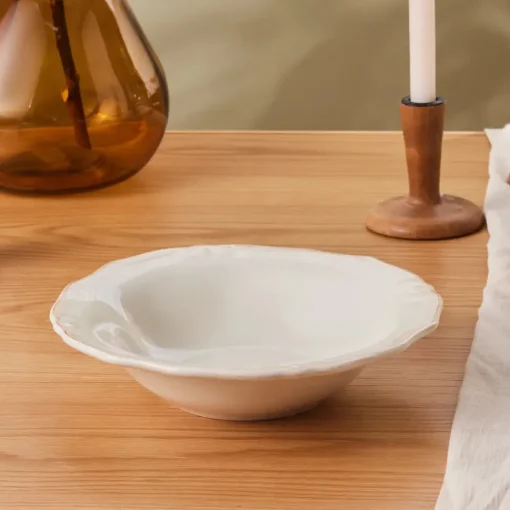Sale Elizabeth Ceramic Salad Bowl, 26cm, Ecru Bowls