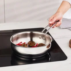 Clearance Emirgan Stainless Frying Pan, 20cm, Silver Pans