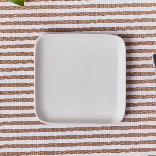 New Epsilon Square Porcelain Dessert/Side Plate, 13cm, White Side Plates