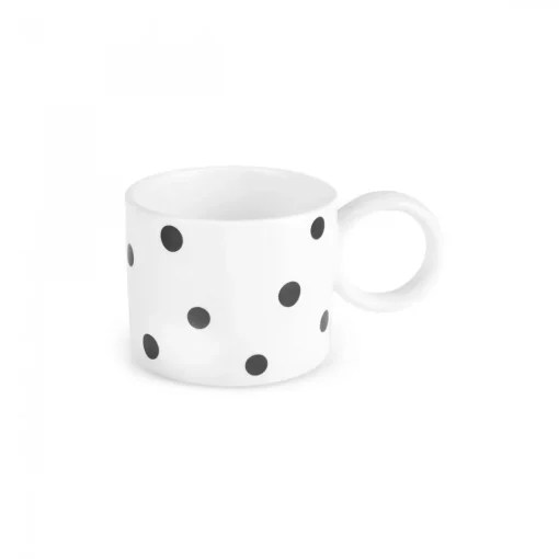 Outlet Erica Dot New Generation Bone Mug, 370ml, Black Mugs