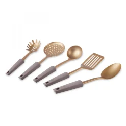 New Eva 5-Piece Kitchen Utensil Set, Antiqued Gold Kitchen Utensils