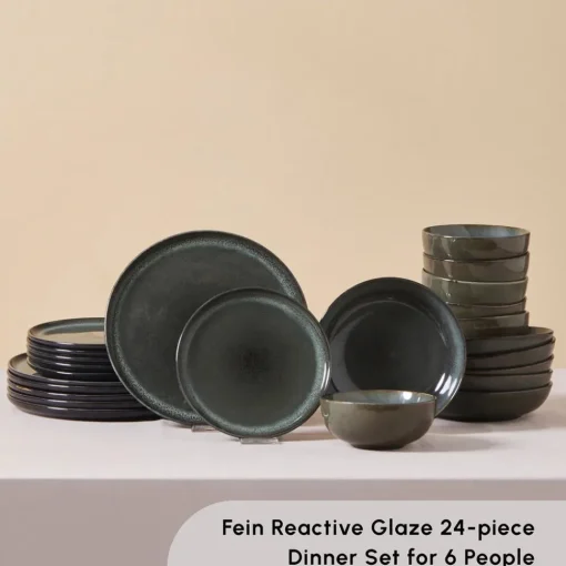 Online Fein 24-Piece Reactive Glaze Dinner Set for 6 People, Multi See All Dinner Sets|Reactive Glaze Dinner Sets