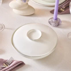 Best Fine Bone New Meridian 55-Piece Dinner Set for 12 People, Platin See All Dinner Sets|Bone China Dinner Sets