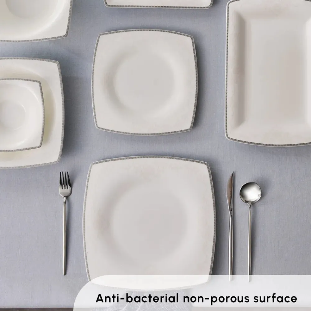 Outlet Fine Pearl Neklus 58-Piece Dinner Set for 12 People, See All Dinner Sets|Fine Bone Dinner Sets