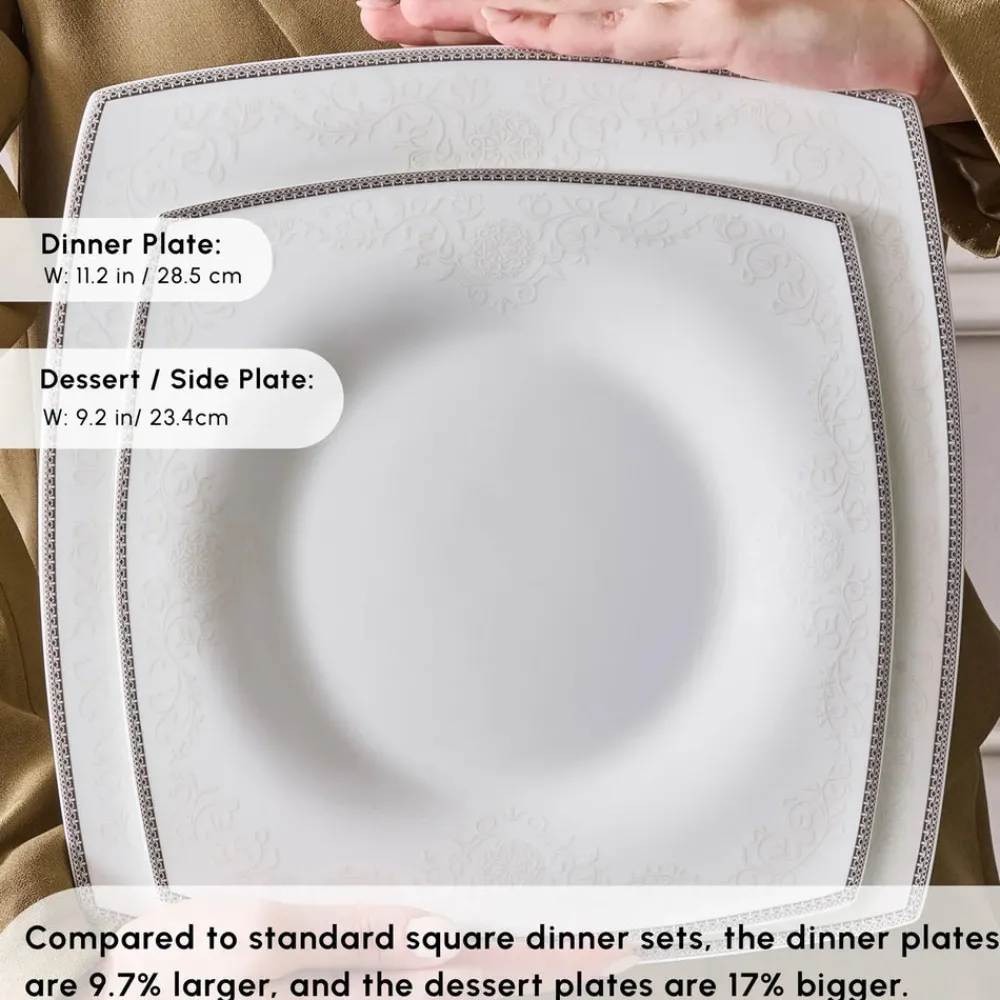 Outlet Fine Pearl Neklus 58-Piece Dinner Set for 12 People, See All Dinner Sets|Fine Bone Dinner Sets