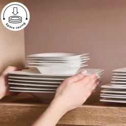 Outlet Fine Pearl Neklus 58-Piece Dinner Set for 12 People, See All Dinner Sets|Fine Bone Dinner Sets