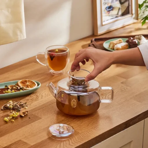 Outlet Flat Borosilicate Glass Teapot, Multi Turkish Coffee Pots|Turkish Teapots
