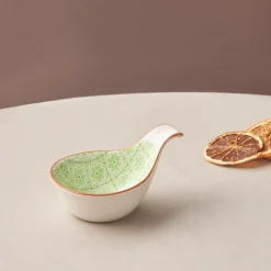 Discount Floral Porcelain Drop Snack/Sauce Bowl, 10cm, Green Bowls