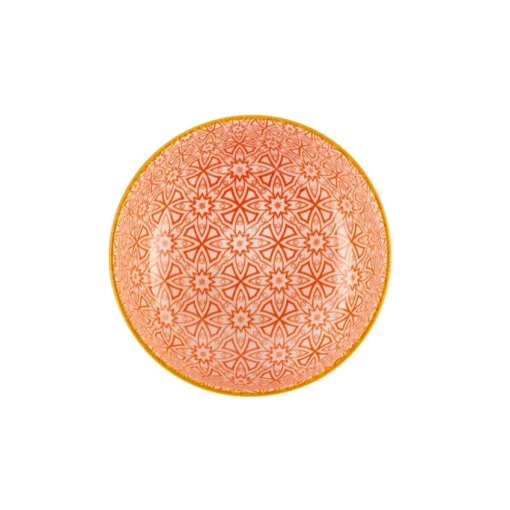 Online Floral Porcelain Round Snack Bowl, 10cm, Orange Bowls