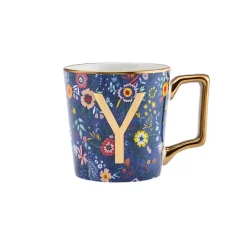 Sale Flower Porcelain Letter Y Mug, 350ml, Multi Mugs