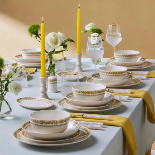 Outlet Forever Bone China Bondi 53-Piece Dinner Set for 12 People, Multi See All Dinner Sets|Bone China Dinner Sets
