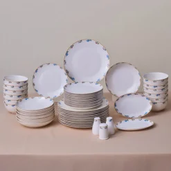 Clearance Forever Bone China New Brillo 53-Piece Dinner set for 12 People, Multi See All Dinner Sets|Bone China Dinner Sets
