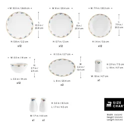 Clearance Forever Bone China New Brillo 53-Piece Dinner set for 12 People, Multi See All Dinner Sets|Bone China Dinner Sets