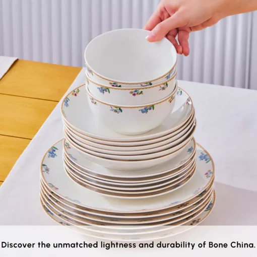 Clearance Forever Bone China New Brillo 53-Piece Dinner set for 12 People, Multi See All Dinner Sets|Bone China Dinner Sets