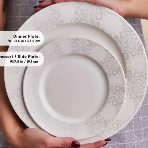 New Forever Bone China New Olio 53-Piece Dinner Set for 12 People, White See All Dinner Sets|Bone China Dinner Sets