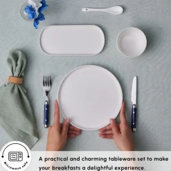 Sale Forever Bone China Bomo 22-Piece Serveware Set for 6 People, White See All Serveware Sets|Forever Bone China Serveware Sets