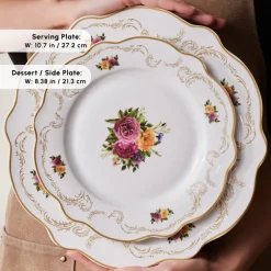 Best Forever Bone China Antique 24-Piece Dinner Set for 6 People, Multi See All Dinner Sets|Bone China Dinner Sets