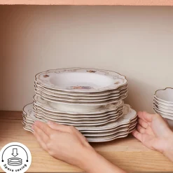 Best Forever Bone China Antique 24-Piece Dinner Set for 6 People, Multi See All Dinner Sets|Bone China Dinner Sets