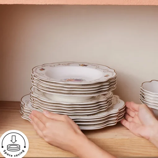 Best Forever Bone China Antique 24-Piece Dinner Set for 6 People, Multi See All Dinner Sets|Bone China Dinner Sets