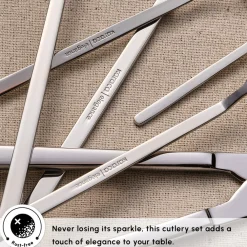 Clearance Gale 84-Piece Stainless Steel Cutlery Set for 12 People, Platin Cutlery Sets