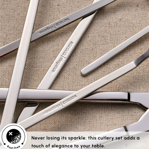 Clearance Gale 84-Piece Stainless Steel Cutlery Set for 12 People, Platin Cutlery Sets