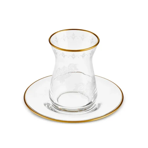 Sale Gent 12-Piece Turkish Tea Set for 6 People, 132ml, Turkish Tea Sets