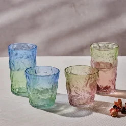 Glacier Glass Highball Glass, 383ml, Transparent Blue Green Highball Glasses