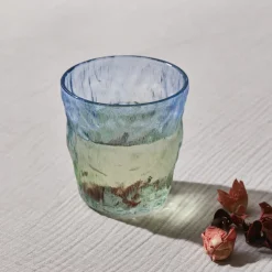 New Glacier Glass Tumbler Glass, 287ml, Transparent Blue Green Tumbler Glasses