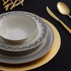 Discount Globe 24-Piece Bone China Dinner Set for 6 People, Multi See All Dinner Sets|Bone China Dinner Sets