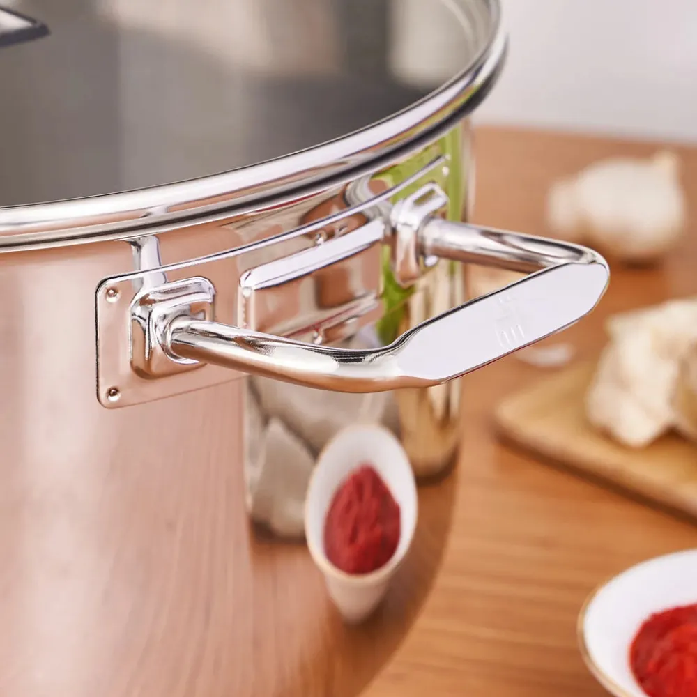 Clearance Grace Stainless Steel Induction Stockpot with Lid, 30cm, Silver Pots|Induction Cookware