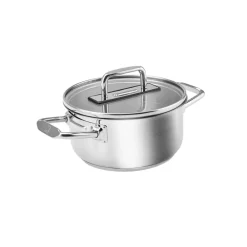 Clearance Grace Stainless Steel Induction Stockpot with Lid, 16cm, Silver Pots|Induction Cookware