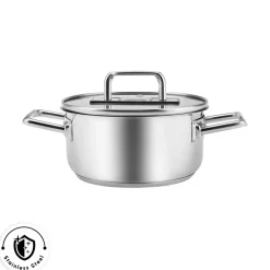 Clearance Grace Stainless Steel Induction Stockpot with Lid, 16cm, Silver Pots|Induction Cookware