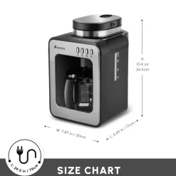 Discount Grindmaestro Filter Coffee Maker with Built-in Grinder, 0,5L, 600W, Inox Filter Coffee Machines|Coffee Machines