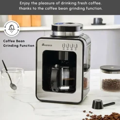 Discount Grindmaestro Filter Coffee Maker with Built-in Grinder, 0,5L, 600W, Inox Filter Coffee Machines|Coffee Machines