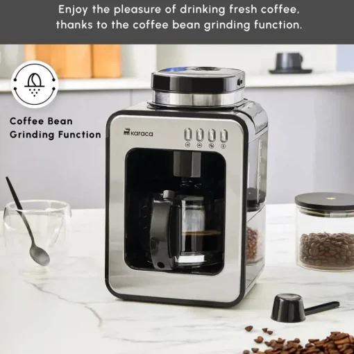 Discount Grindmaestro Filter Coffee Maker with Built-in Grinder, 0,5L, 600W, Inox Filter Coffee Machines|Coffee Machines
