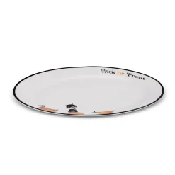 New Halloween Cat Pumpkin Porcelain Serving Platter, 30cm, White Multi Serving Platters
