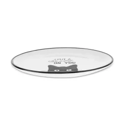 Halloween Catty Ceramic Side Plate, 20cm, Black White Side Plates