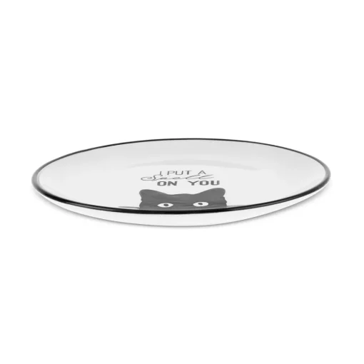 Halloween Catty Ceramic Side Plate, 20cm, Black White Side Plates