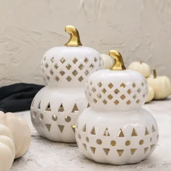 Outlet Halloween Led Light Trinket, 24cm, White Gold Ornaments