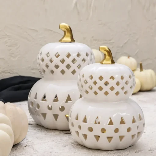 Outlet Halloween Led Light Trinket, 24cm, White Gold Ornaments