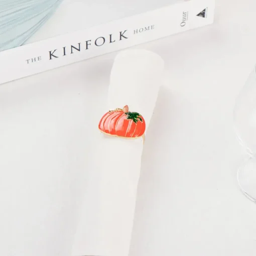 Halloween Pumpkin Napkin Ring Set, 2 Piece, 6.5cm, Orange Multi Napkin Rings