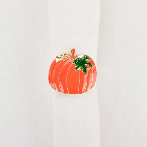 Halloween Pumpkin Napkin Ring Set, 2 Piece, 6.5cm, Orange Multi Napkin Rings