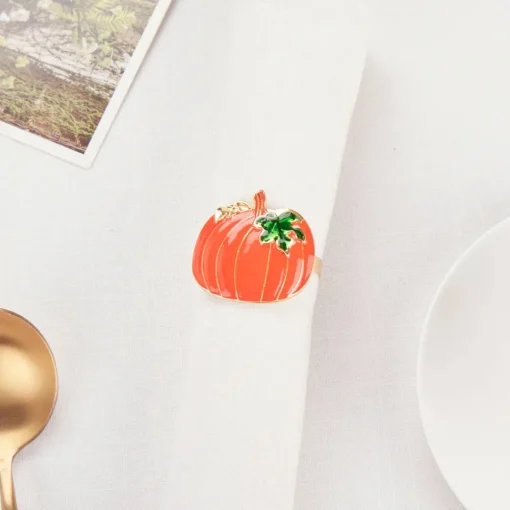 Halloween Pumpkin Napkin Ring Set, 2 Piece, 6.5cm, Orange Multi Napkin Rings