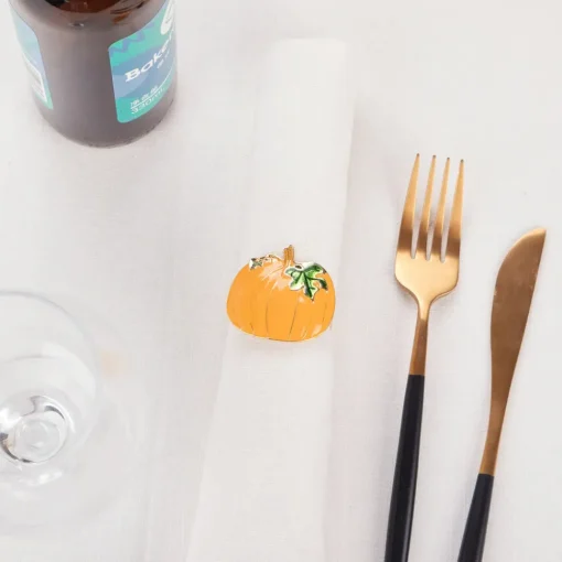Online Halloween Pumpkin Napkin Ring Set, 2 Piece, 6.5cm, Multi Napkin Rings