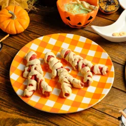 Outlet Halloween Pumpkin Ceramic Serving Platter, 27cm, Orange White Serving Platters
