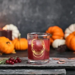 Discount Halloween Skull Glass Tumbler Glass, 380ml, Transparent Tumbler Glasses