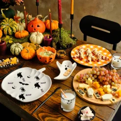 New Halloween Spitrit White Ceramic Serving Platter, 26cm, Multicolour Bowls