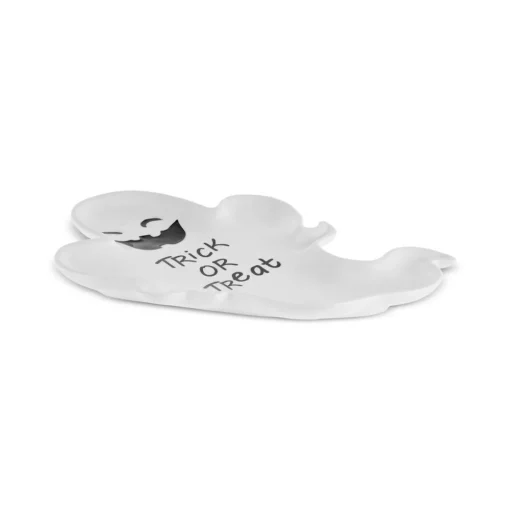 Hot Halloween Trick or Treat Ceramic Serving Platter, 28cm, Black White Serving Platters
